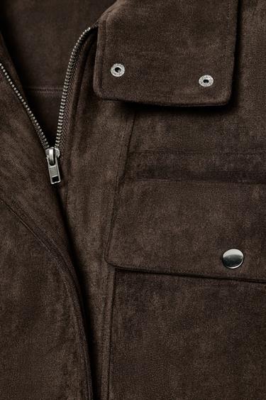 BLOUSON BOMBER OVERSIZE EFFET DAIM - Marron chocolat de Zara - Image 9