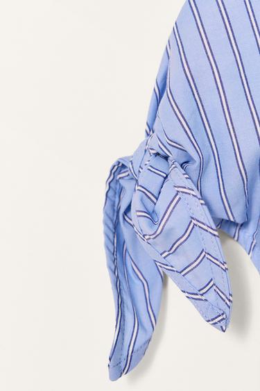 LIMITED EDITION STRIPED ASYMMETRIC DRESS - Blue by Zara - Image 7