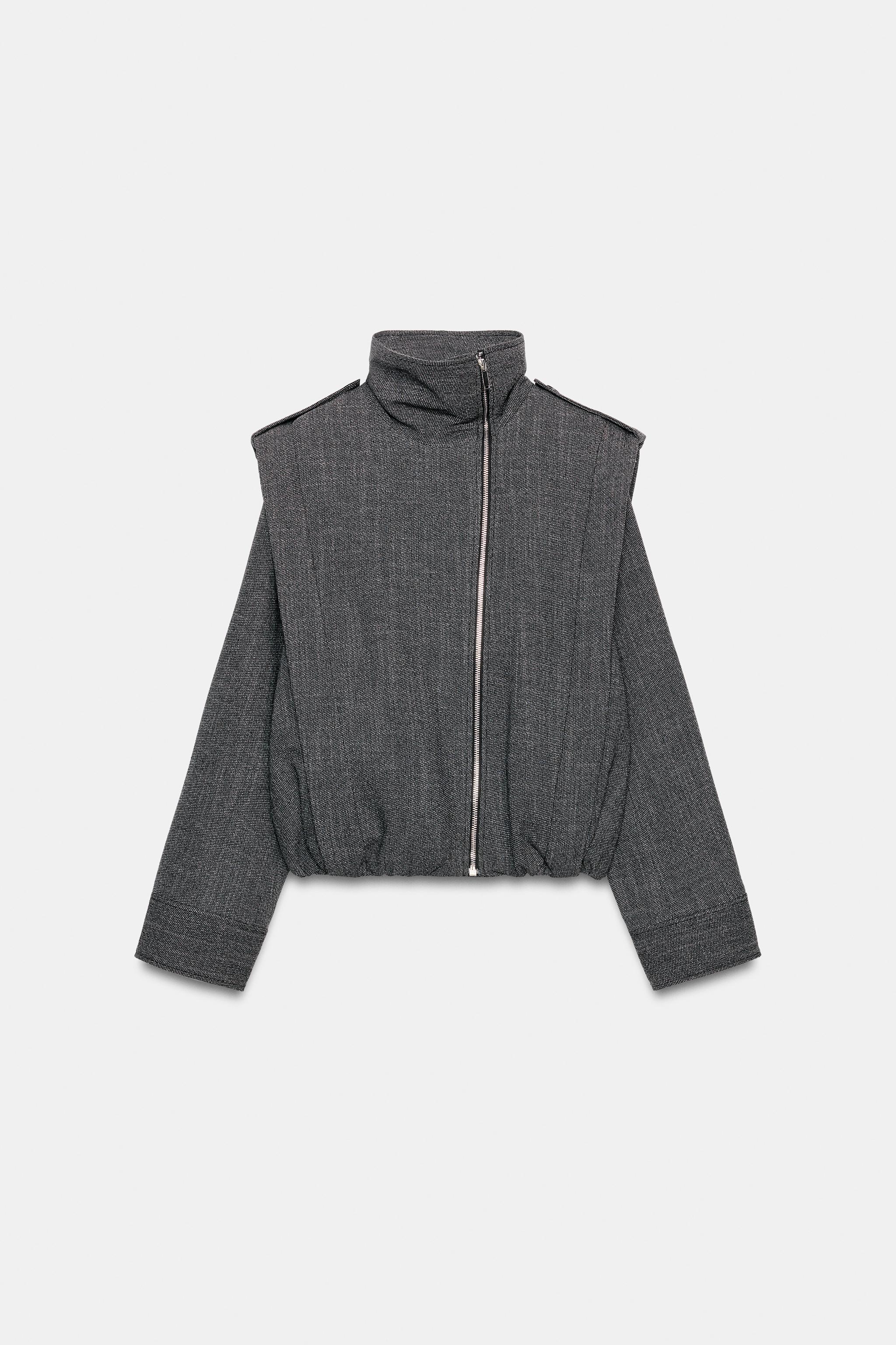Zara ZW COLLECTION SHOULDER TAB BOMBER JACKET — фото 5