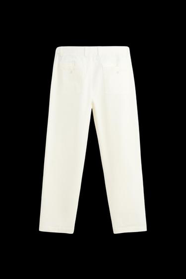 REGULAR FIT CHINO TROUSERS - Ecru by Zara