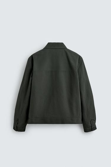 QUILTED OVERSHIRT WITH POCKETS - Dark khaki by Zara - Image 8