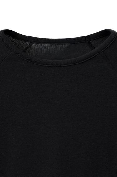 RAGLAN SLEEVE T-SHIRT WITH MODAL - Dark anthracite by Zara