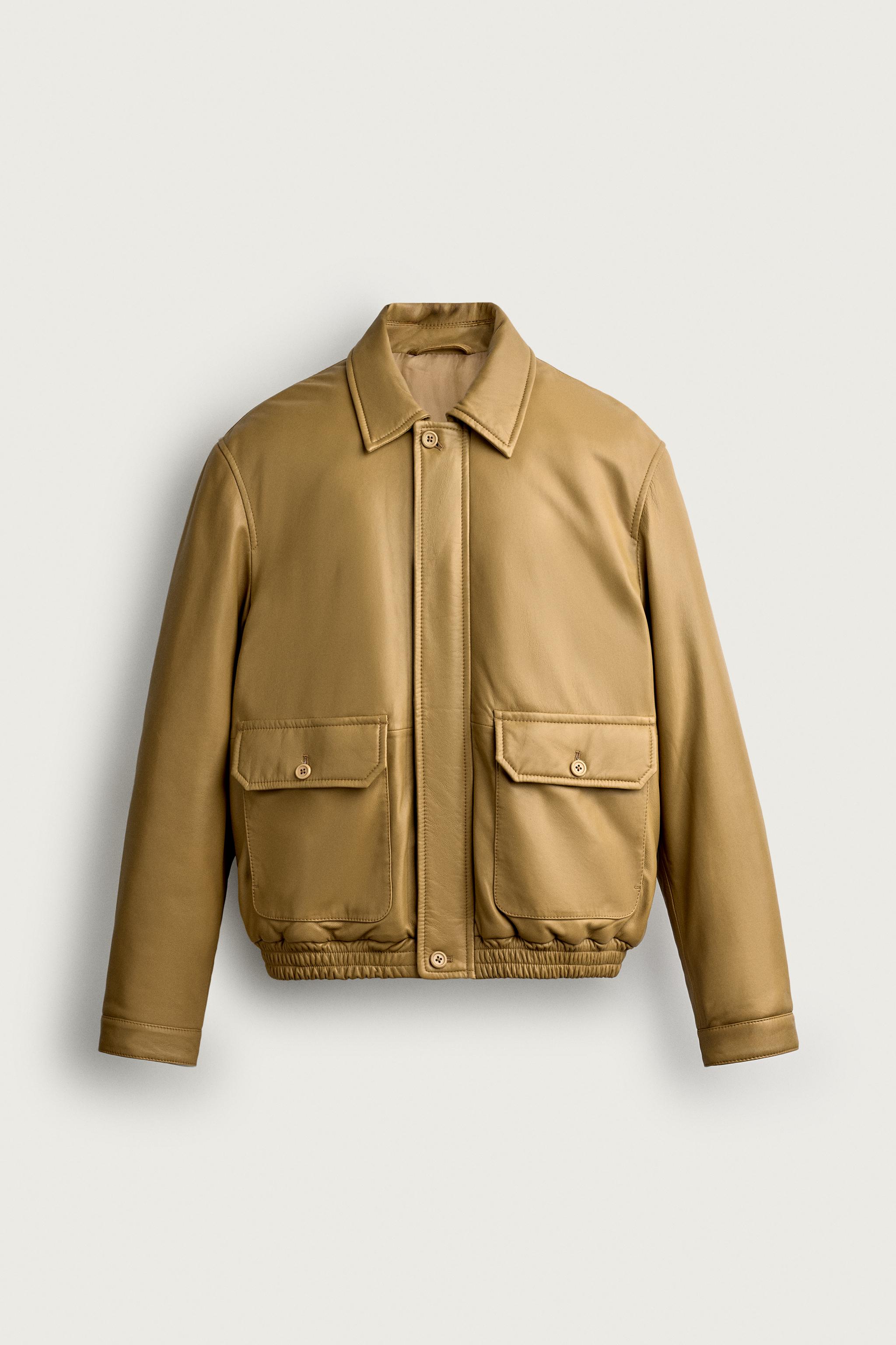 BLOUSON EN CUIR NAPPA MATELASSÉ COUPE DÉCONTRACTÉE