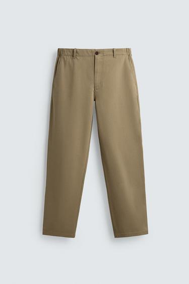 بنطلون تشينو بقصة مستقيمة - رمل by Zara