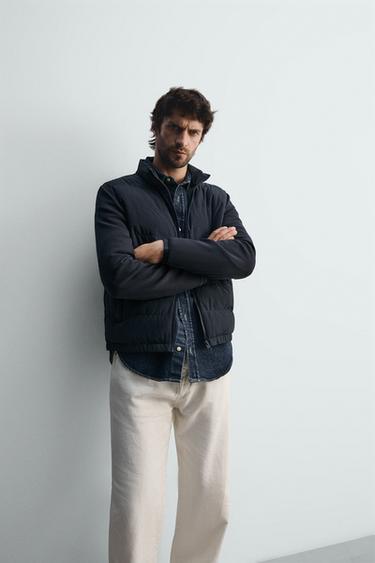 VESTE REMBOURRÉE EN MATIÈRES VARIÉES - Bleu marine de Zara - Image 5