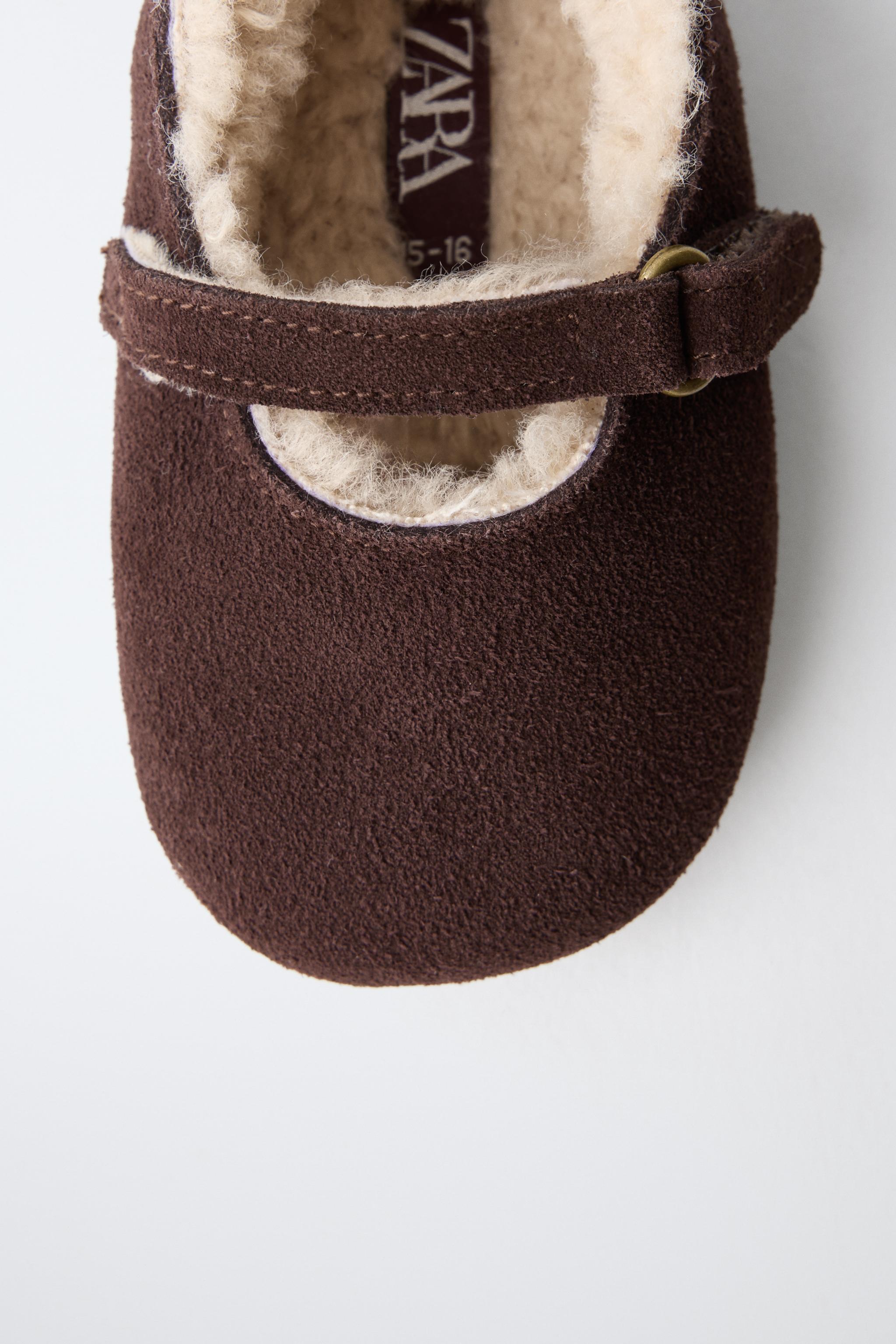 LEATHER BUCKLE BALLERINA SHOES