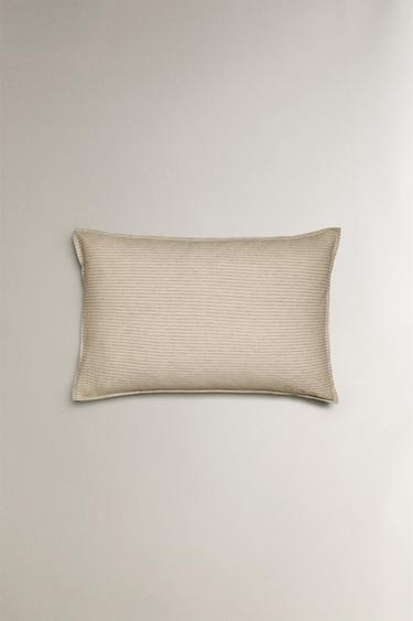 TAIE D’OREILLER FIL TEINTÉ RAYURES - Gris / Beige de Zara - Image 3