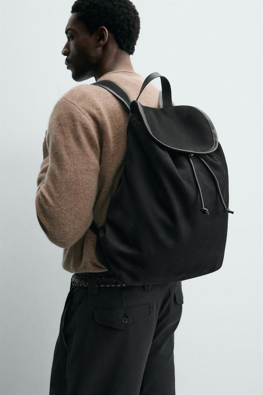 LEATHER BACKPACK - Black | ZARA United States