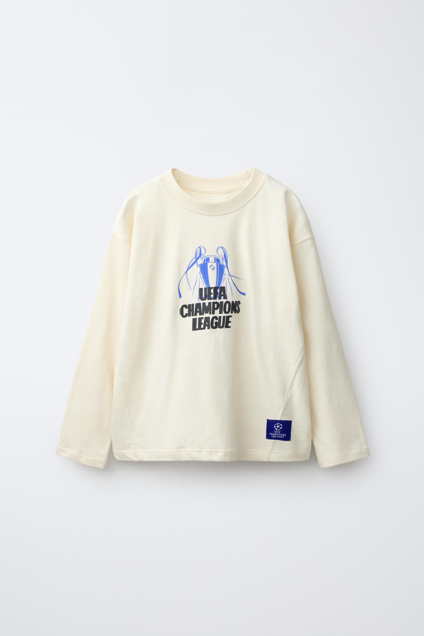 Детская футболка Zara UEFA Champions League® Print, цвет: Экрю — фото 2