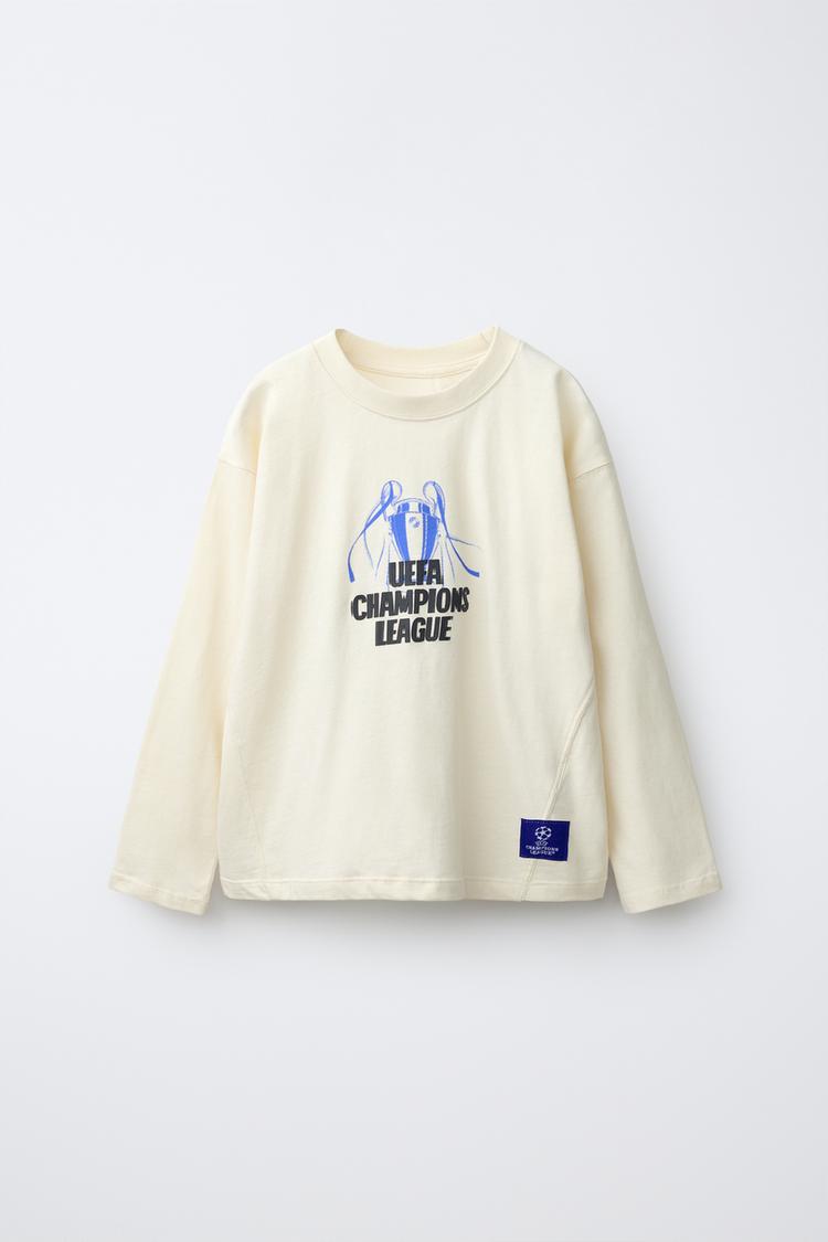 UEFA CHAMPIONS LEAGUE® PRINT T-SHIRT — Ecru
