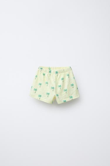 PALM TREE PRINT BERMUDA SHORTS - Light yellow by Zara