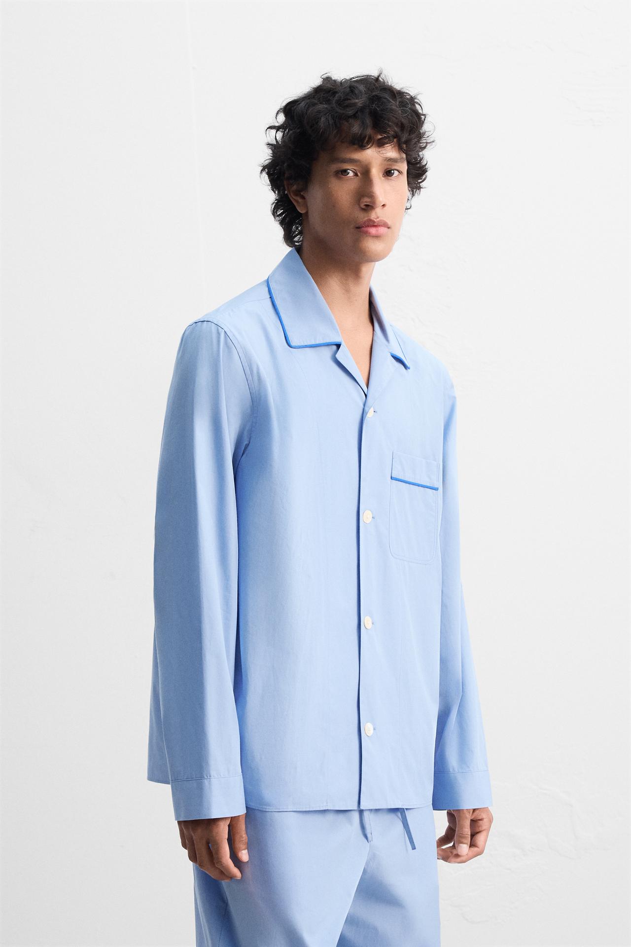 CONTRAST PYJAMA SHIRT