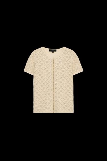 Zara TEXTURED KNIT TOP - Ecru - Image 0