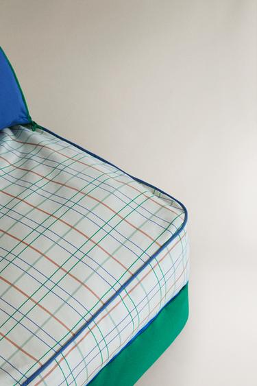 KIDS' CHECK COTTON FLOOR POUFFE - Multicoloured by Zara - Image 1