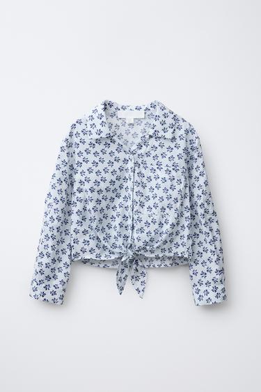 KNOT PRINT SHIRT - Mid-blue by Zara - Image 1