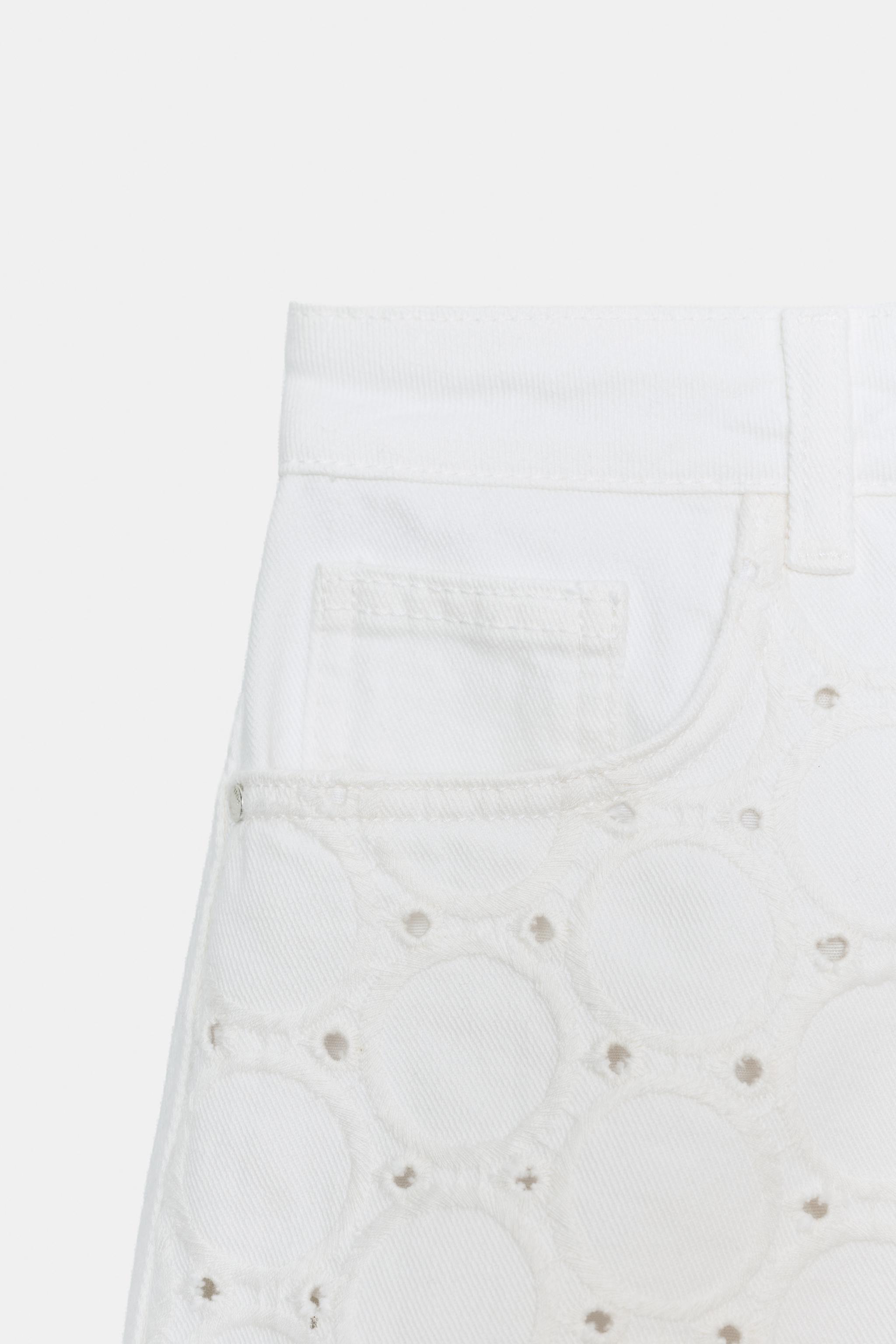 Женские шорты Zara Z1975 MID-RISE EYELET EMBROIDERED SHORTS — фото 7