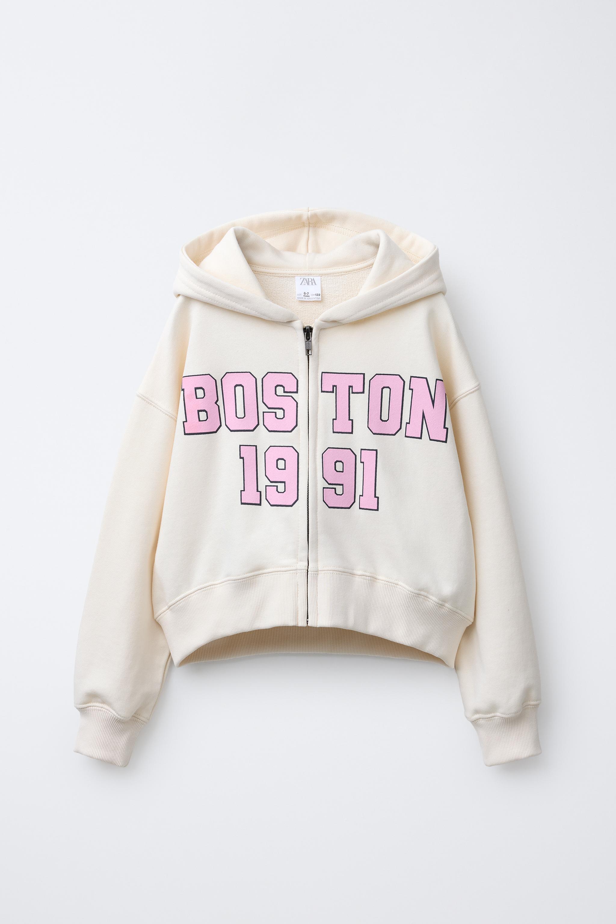 SLOGAN ZIP-UP HOODIE - Oyster-white | ZARA New Zealand