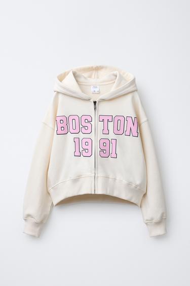 Zara TEXT ZIP SWEATSHIRT - Oyster-white - Image 0