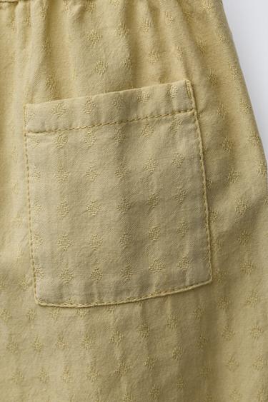 EMBROIDERED STRAIGHT-LEG TROUSERS - Olive green by Zara - Image 4