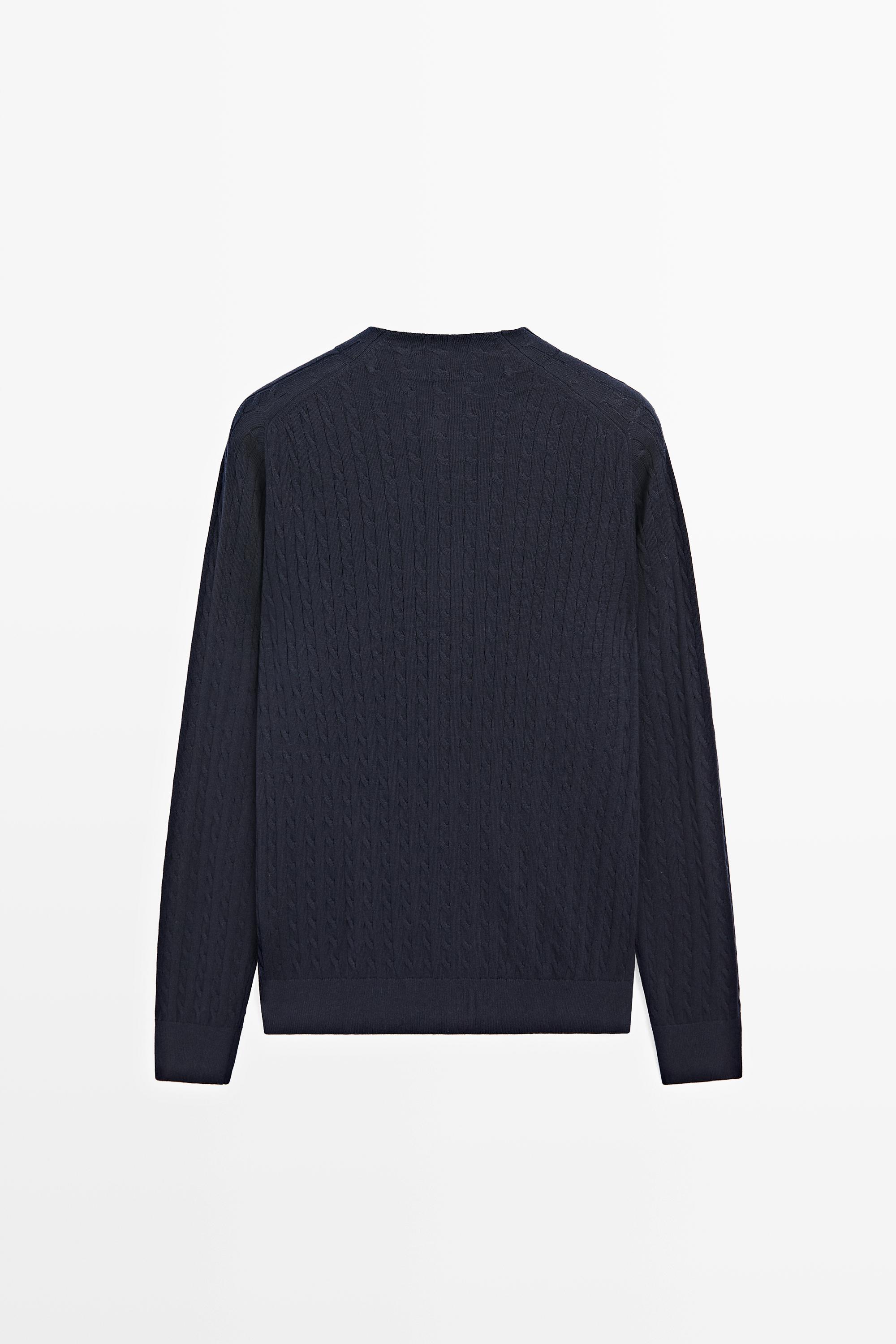 Cardigan en maille tressée coton mélangé