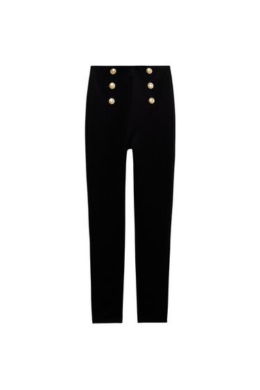 LEGGINGS WITH GOLD BUTTONS