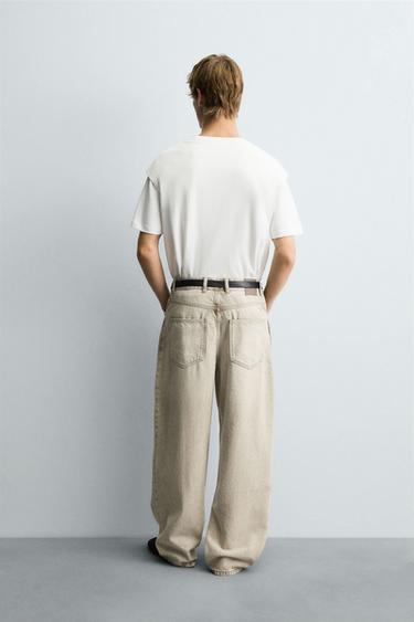 JEANS BAGGY FIT - Beige de Zara