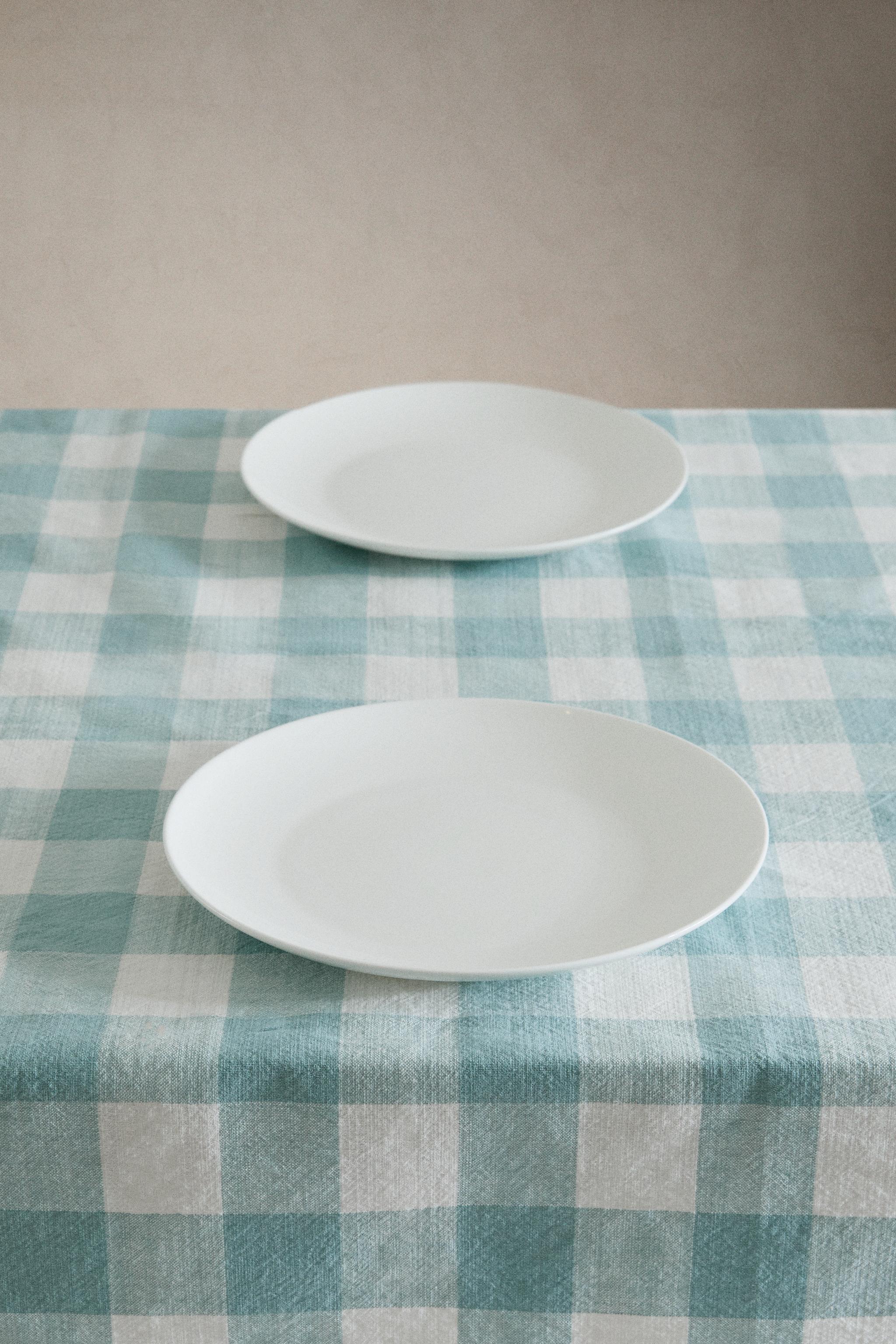 CHECK COTTON TABLECLOTH — Blue