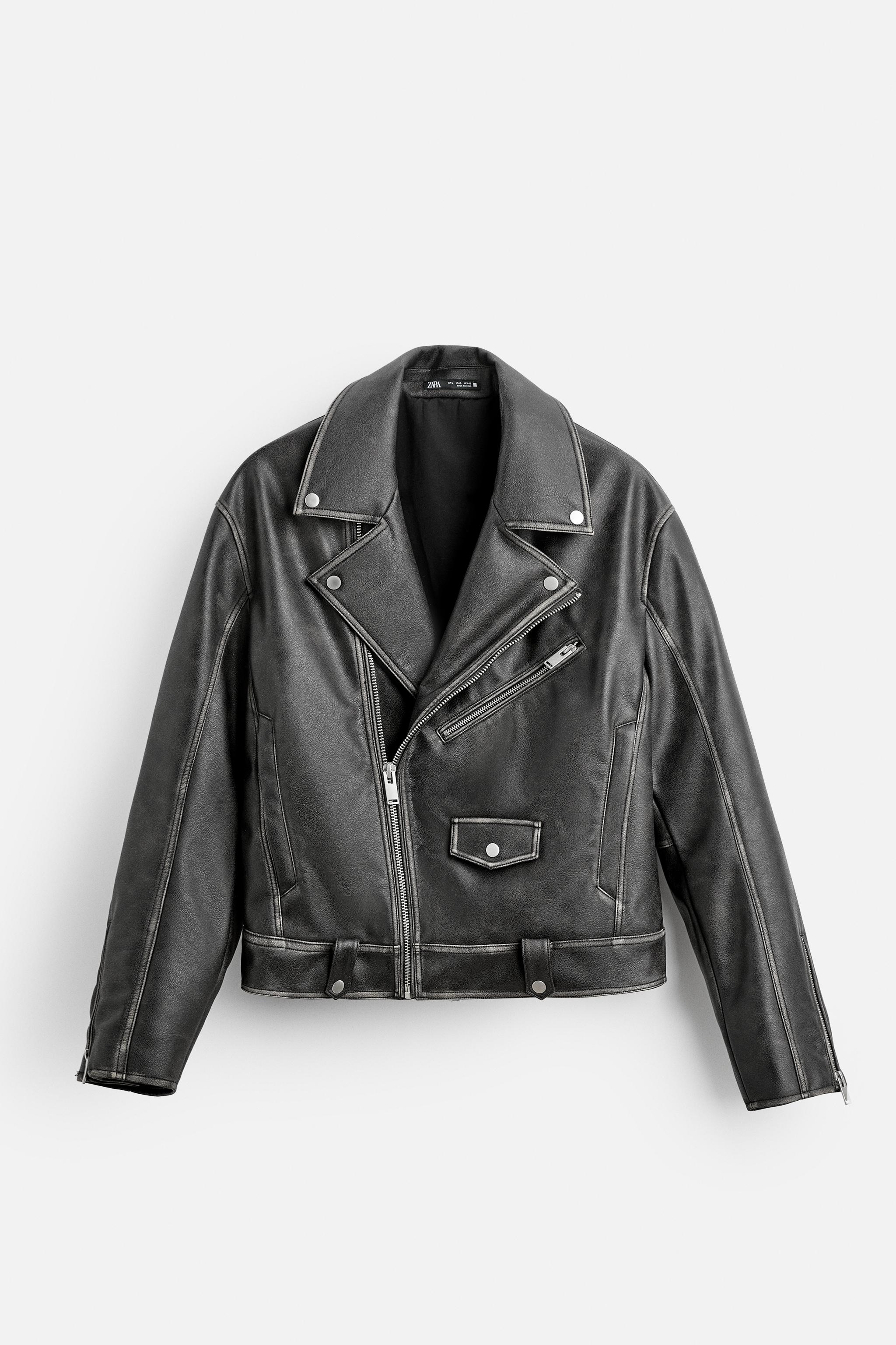 400 Chaqueta Biker Piel Zara Gabardina Chaquetas De Marca Zara