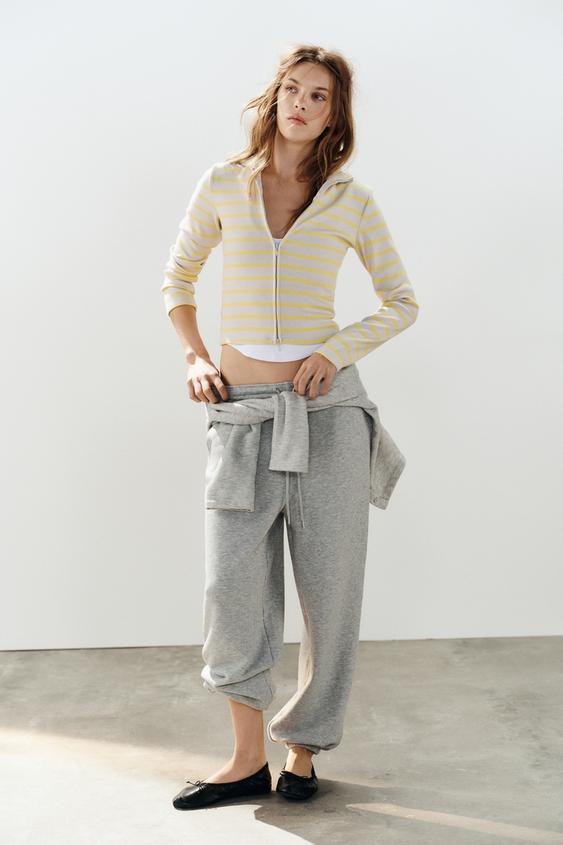 STRIPED ZIP JACKET - Light yellow de Zara - Imagen 0