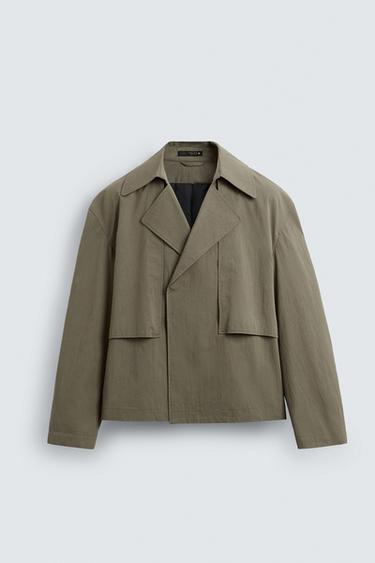 TRENCH CORTO TÉCNICO - Khaki de Zara