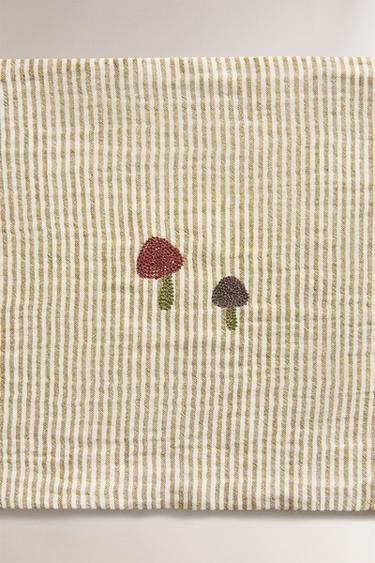 STRIPED MUSLIN MINI COT SHEET SET - Green by Zara - Image 2