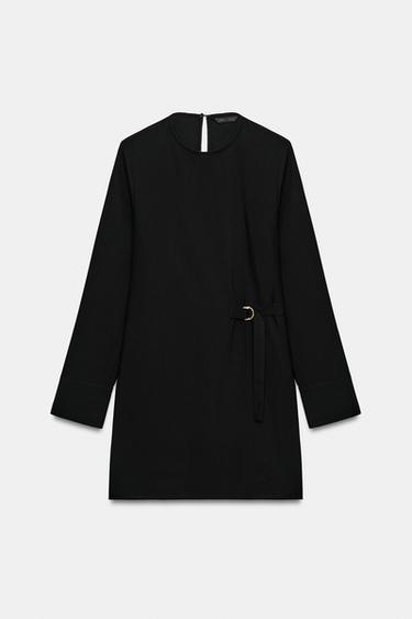 VESTIDO MINI HEBILLA METÁLICA - Negro de Zara - Imagen 0