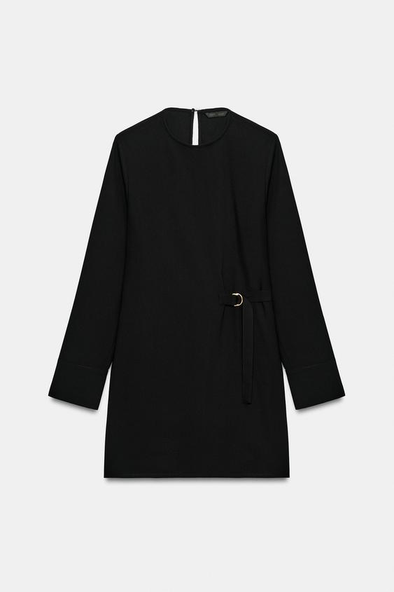 VESTIDO MINI HEBILLA METÁLICA - Negro de Zara - Imagen 0