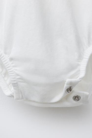 BODYSUIT WITH EMBROIDERED FLORAL COLLAR - Oyster-white by Zara - Image 2