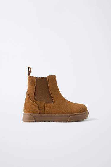 LEATHER STRETCH BOOTS - Brown by Zara