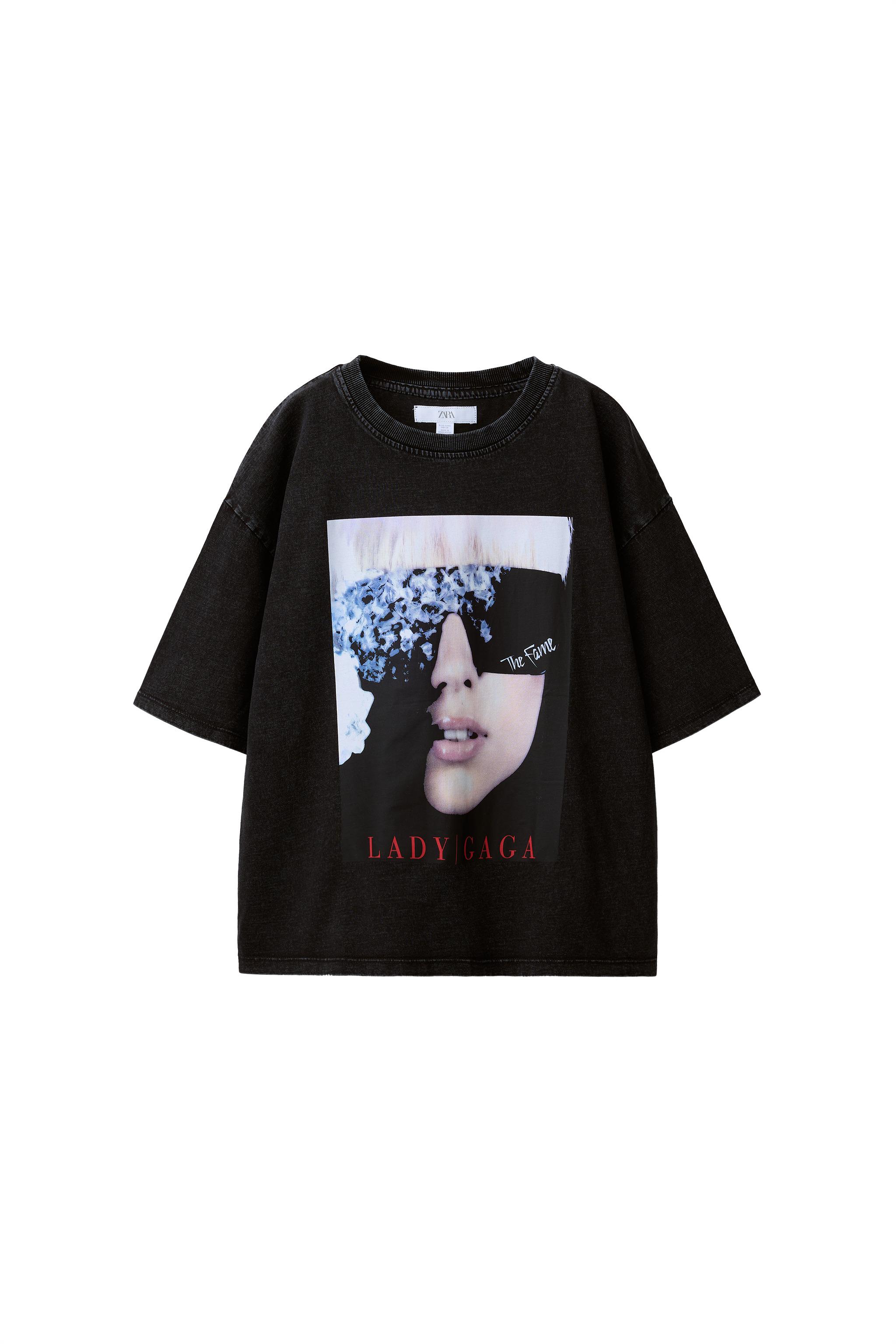 レディー・ガガプリントTシャツ - ダークアンソラジット | ZARA Japan
