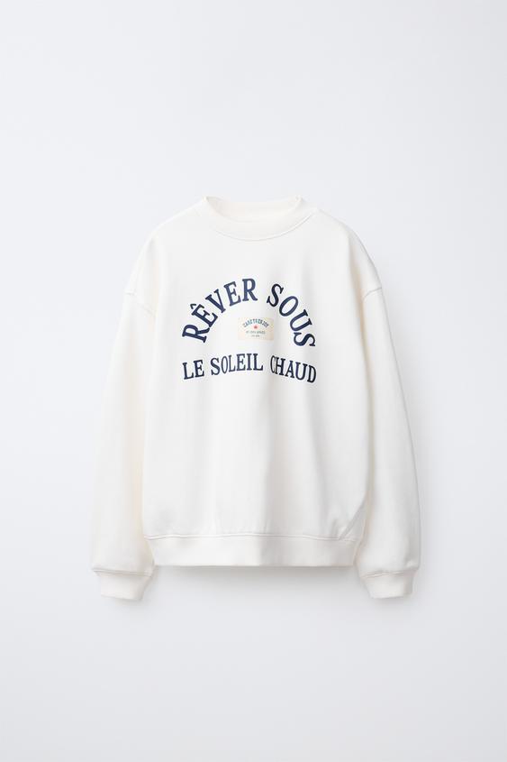 TEXT PRINT SWEATSHIRT - Oyster-white by Zara - Image 0