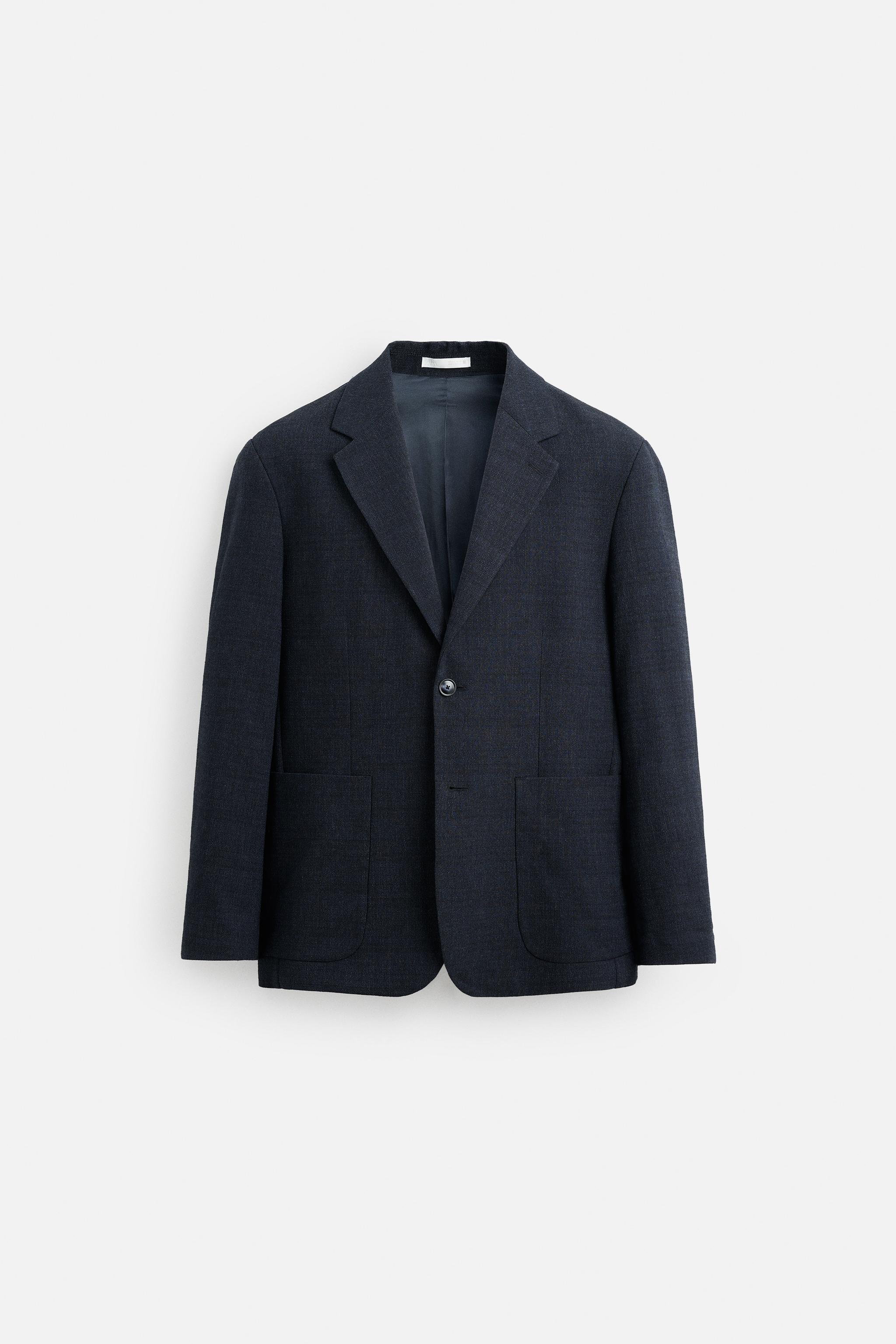 REGULAR FIT TEXTURED BLAZER