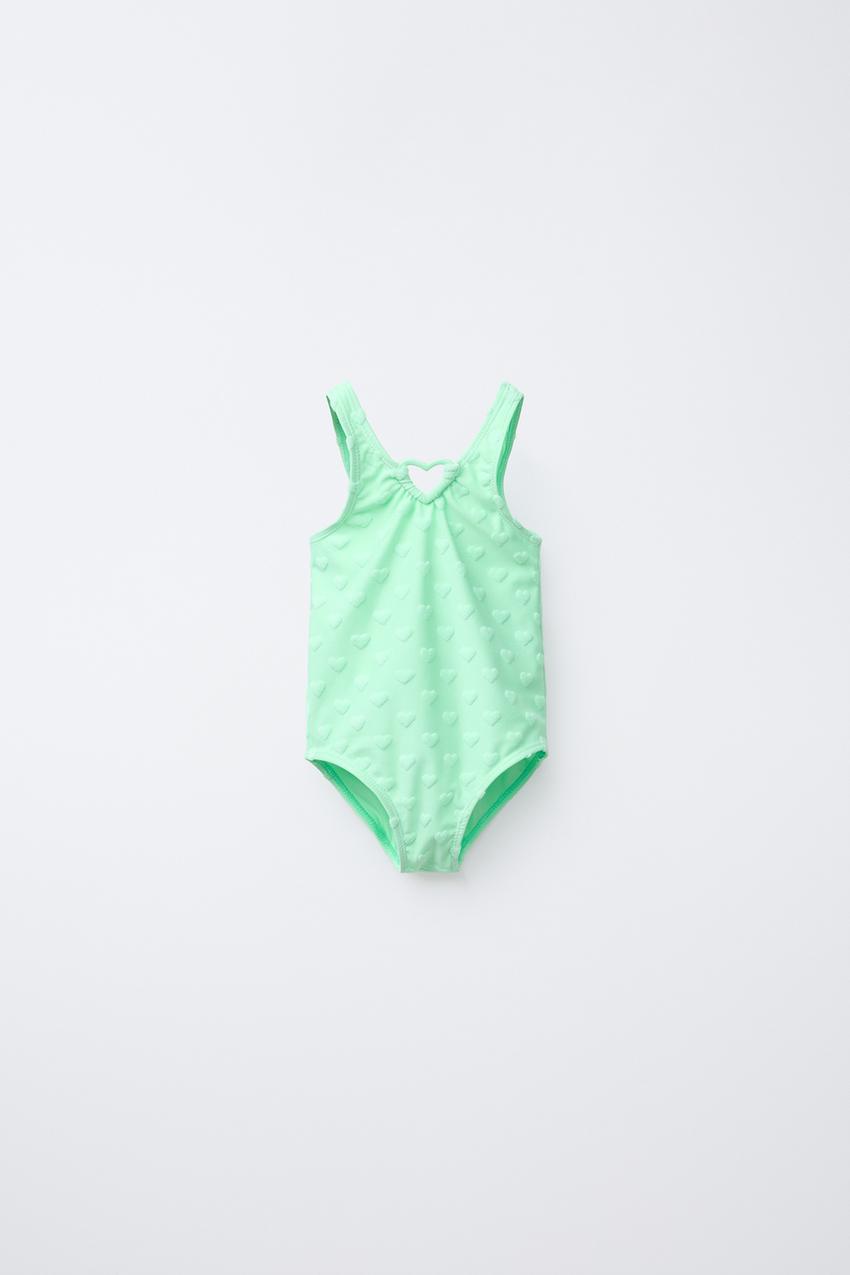 1-6 YEARS/ TOWELING HEARTS SWIMSUIT