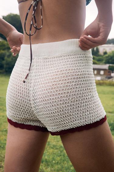 KNIT SHORTS - Ecru by Zara - Image 4