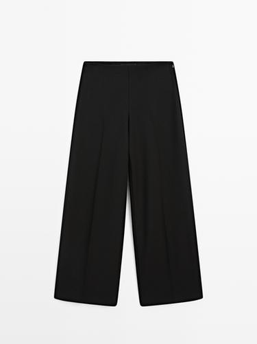 Pantalón wide leg detalle pinzas - Negro de Zara