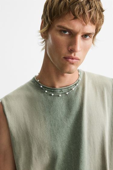 WASHED KNIT TANK TOP - washed green by Zara