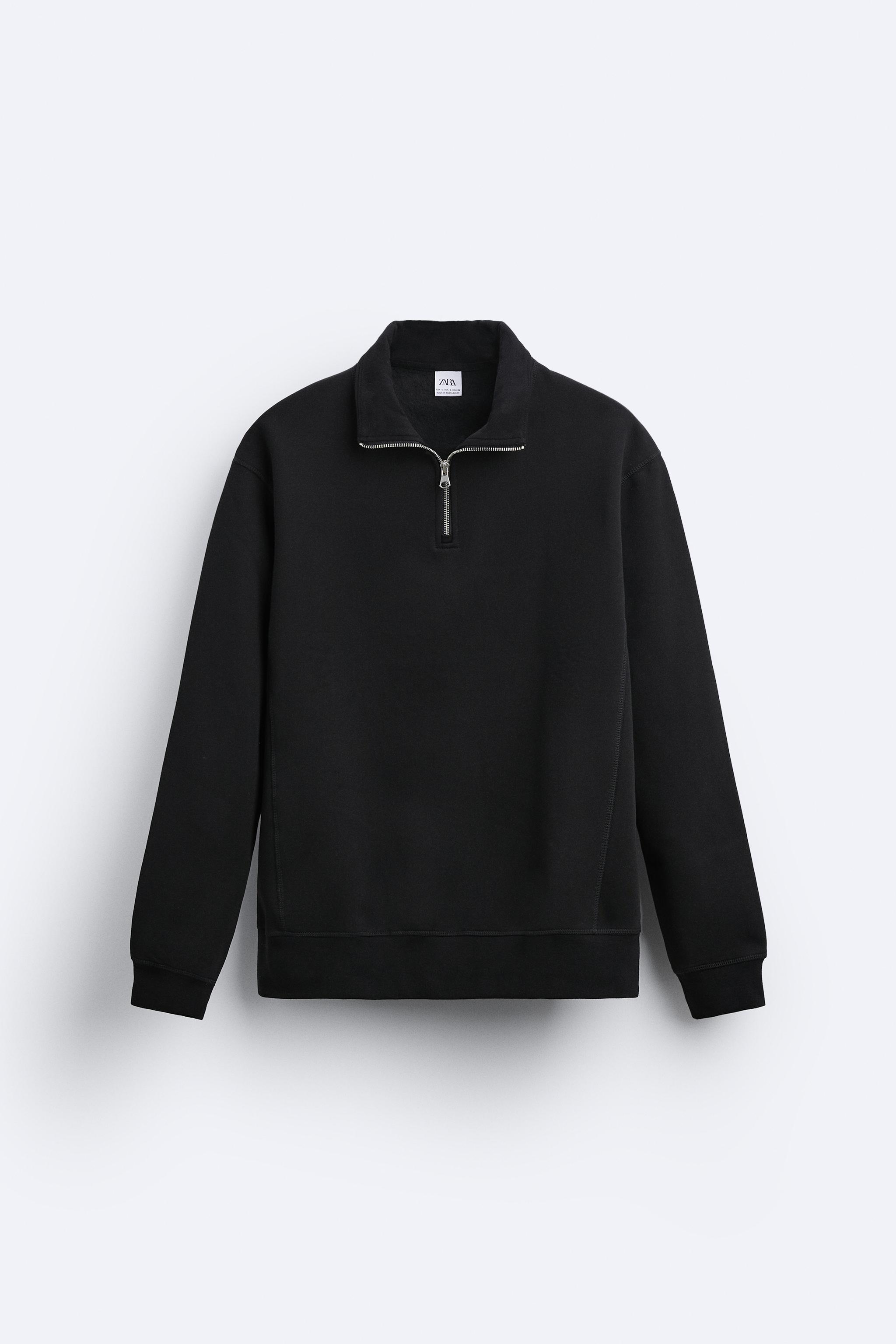 ジッパーネック スウェットシャツ - ブラック | ZARA Japan / 日本