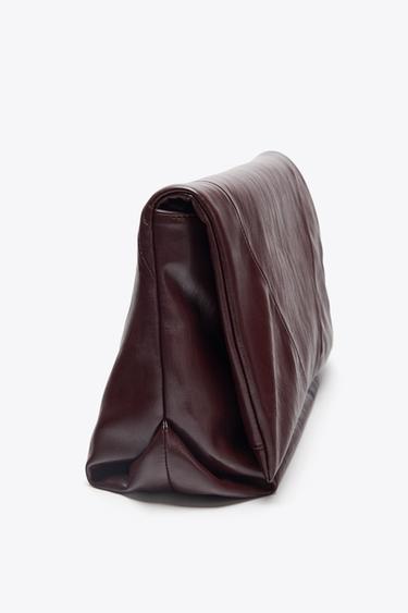 CLUTCH BAG WITH STRAP - Burgundy Red by Zara - Image 4