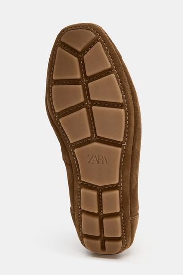 SPORTY SPLIT SUEDE BALLET FLATS - Brown by Zara - Image 6
