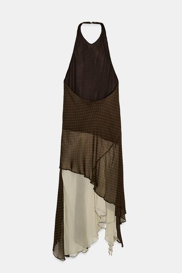 ZW COLLECTION ASYMMETRIC CONTRAST DRESS - Multicoloured by Zara - Image 7