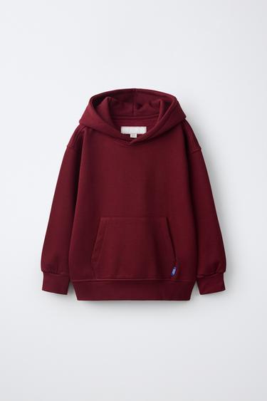 PLAIN HOODIE - Burgundy by Zara
