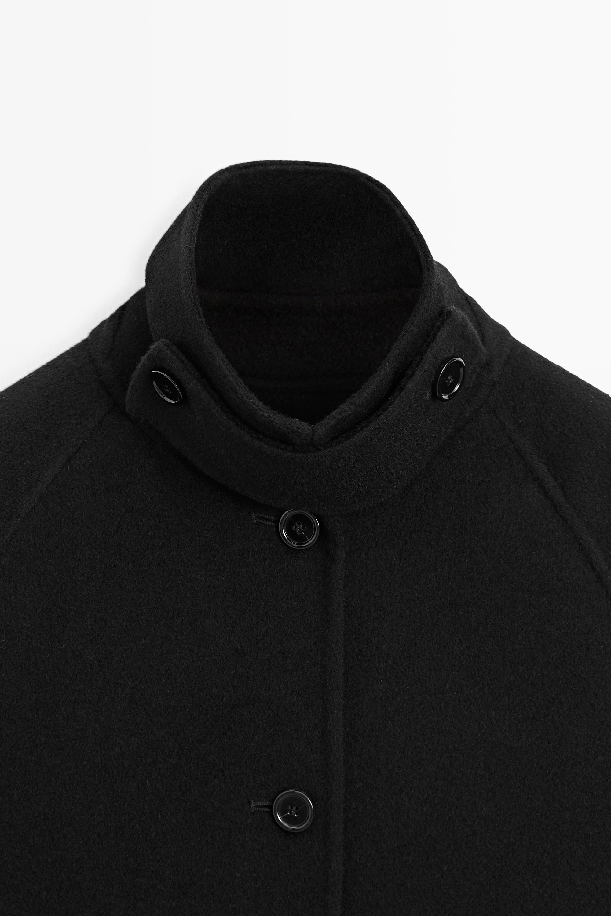 Long oversized wool and cashmere blend coat
