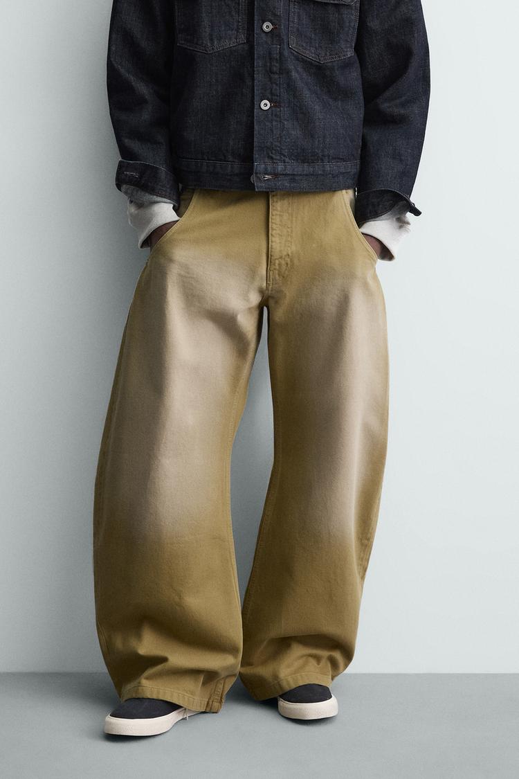 ZARA WASHED BALLOON FIT JEANS