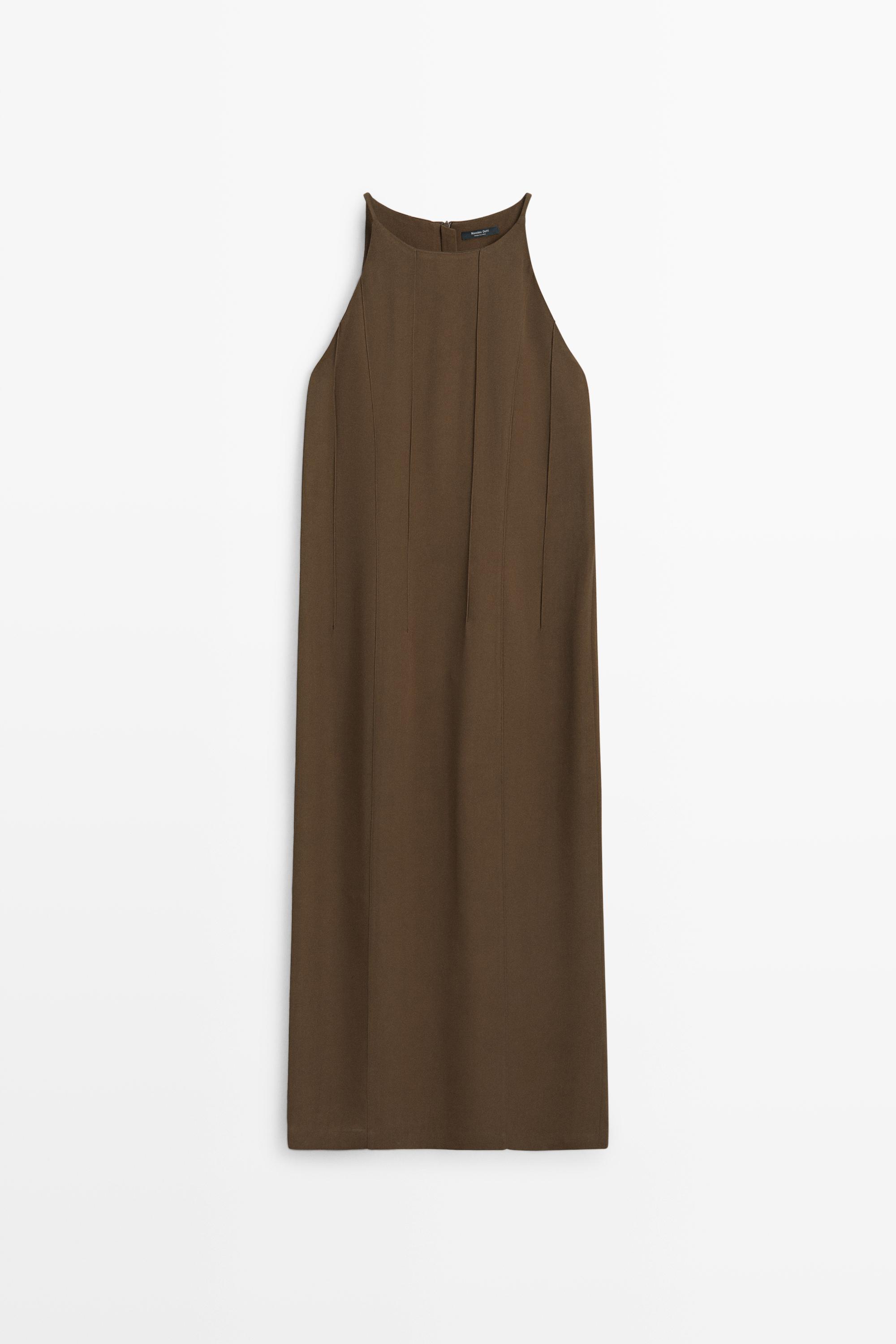 Robe midi encolure américaine